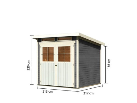 Karibu Gartenhaus Glücksburg 3 terragrau 19 mm