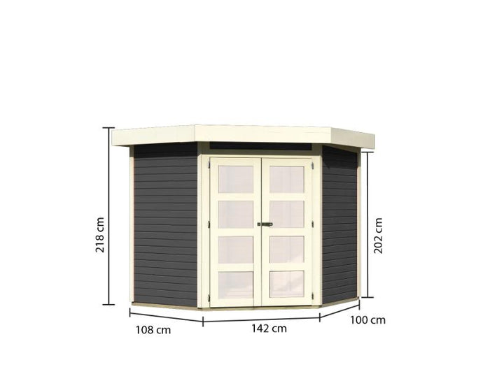 Karibu Gartenhaus Goldendorf 3 terragrau 19 mm