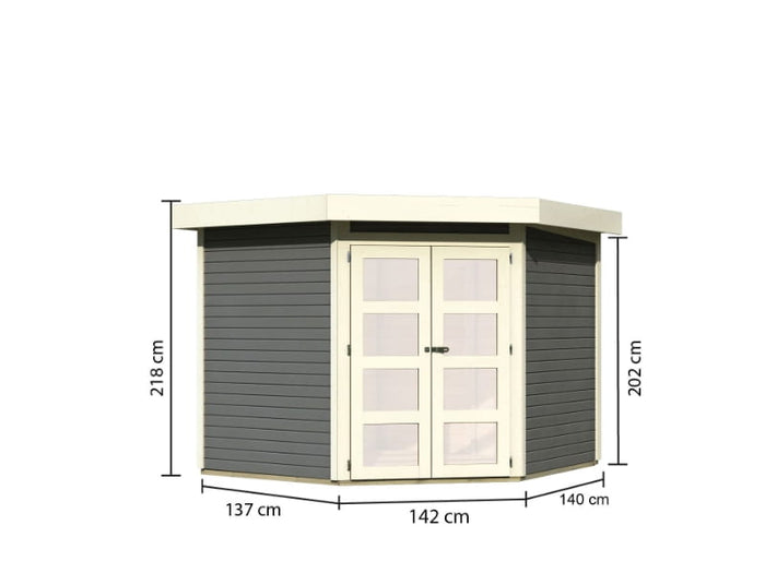 Karibu Gartenhaus Goldendorf 5 terragrau 19 mm