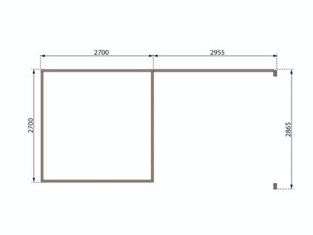 Karibu Gartenhaus Kastorf 6 - natur mit Anbaudach 3,2 m und 28 mm Rückwand
