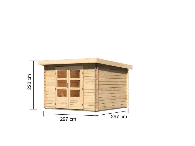Karibu Gartenhaus Olaf 5 natur, inkl. Doppelflügeltür