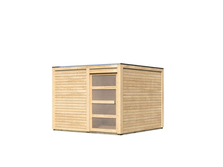 Karibu Gartenhaus Qubic 2 natur