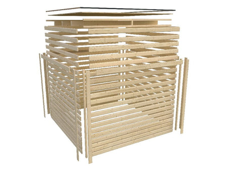 Karibu Gartenhaus Qubic 2 natur