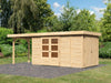 Karibu Gartenhaus Retola 5 mit Anbauschrank und Anbaudach 2,40 Meter