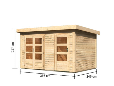 Karibu Gartenhaus Schönbuch 1 38 mm 2-Raum-Haus
