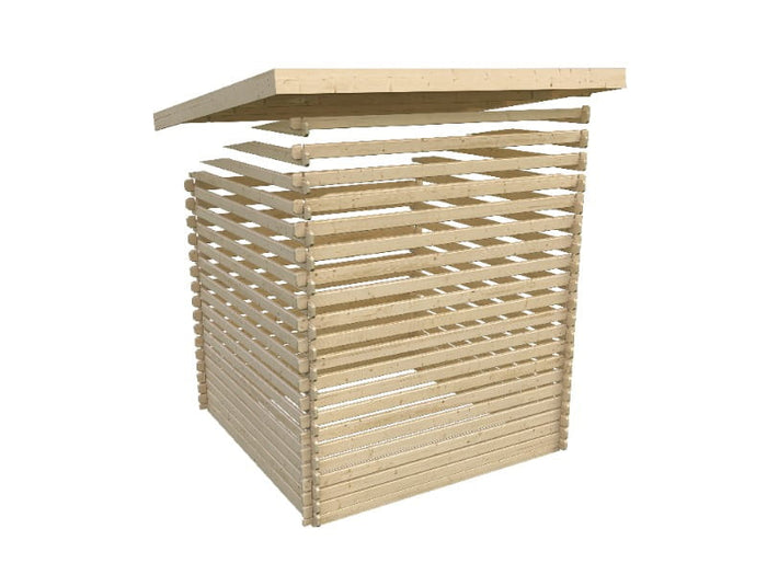 Karibu Gartenhaus Trittau 5 inkl. Anbaudach 4,4 m mit Rückwand