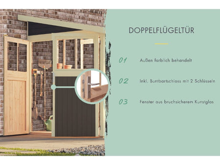 Karibu Gartenhaus Wandlitz 3 terragrau 19 mm