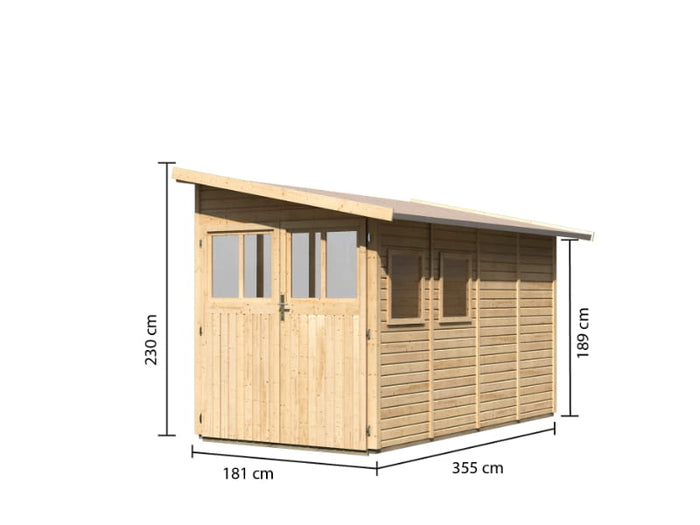 Karibu Gartenhaus Wandlitz 4 natur 19 mm