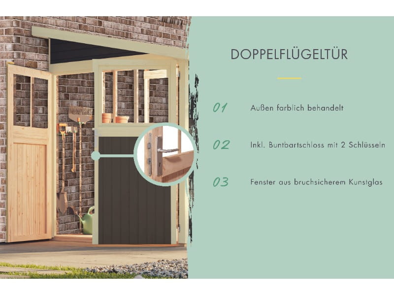 Karibu Gartenhaus Wandlitz 5 terragrau 19 mm