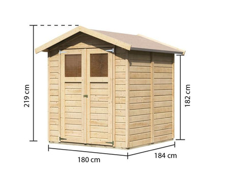 Karibu Gerätehaus Dahme 3 natur 14 mm