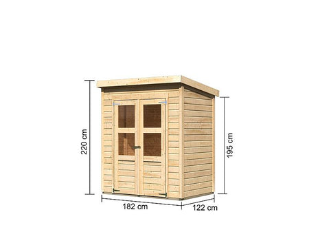 Karibu Gerätehaus Merseburg 2 natur 14 mm