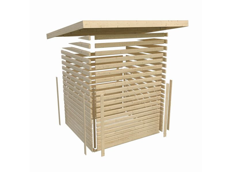 Karibu Gerätehaus Merseburg 2 natur 14 mm