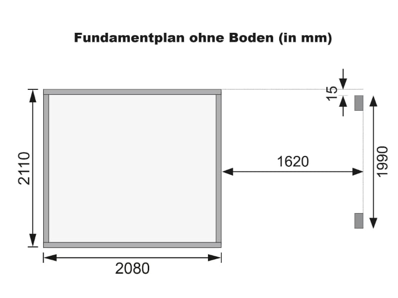 Karibu Gerätehaus Merseburg 4 SET mit Anbaudach