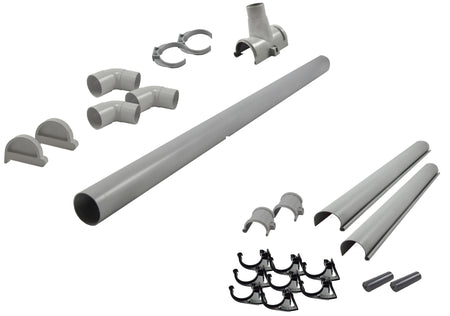 Karibu graue PVC-Dachrinne für Flachdach bis 265 cm Set J