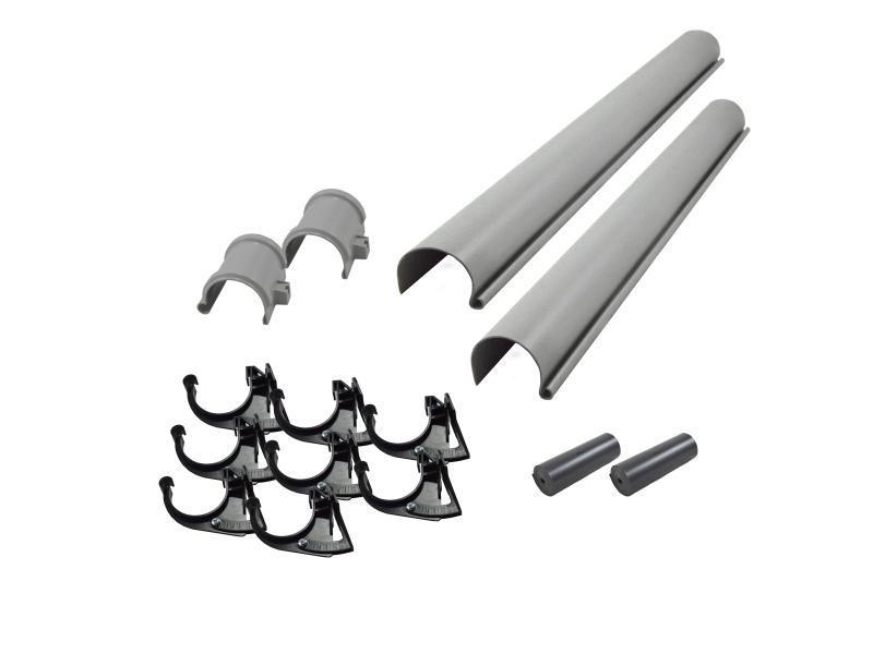 Karibu graue PVC-Dachrinne für Flachdach bis 490 cm Set M