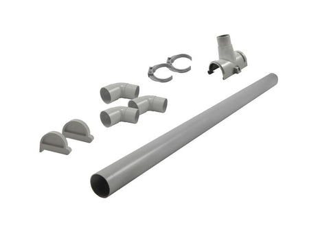 Karibu graue PVC-Dachrinne für Flachdach bis 490 cm Set M