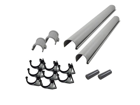 Karibu graue PVC-Dachrinne für Flachdach bis 525 cm Set O
