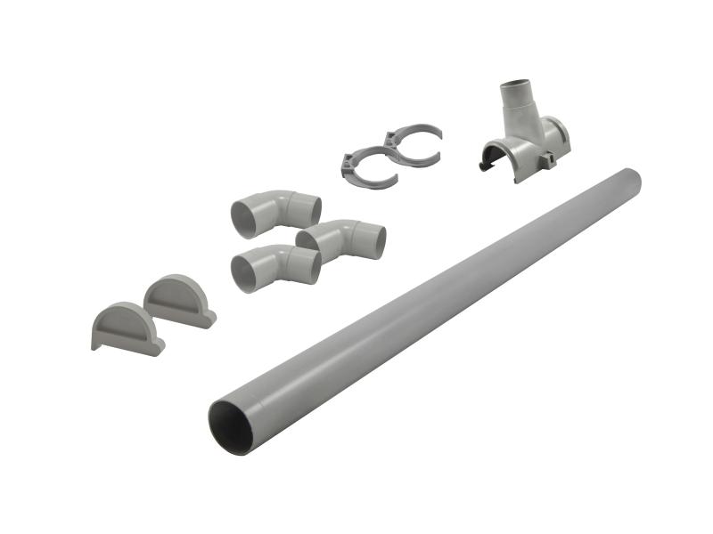 Karibu graue PVC-Dachrinne für Flachdach bis 555 cm Set P