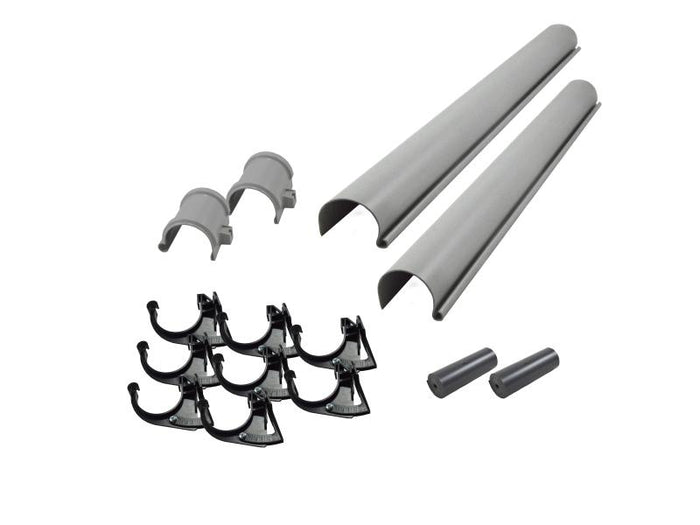 Karibu graue PVC-Dachrinne für Flachdach bis 590 cm Set Q