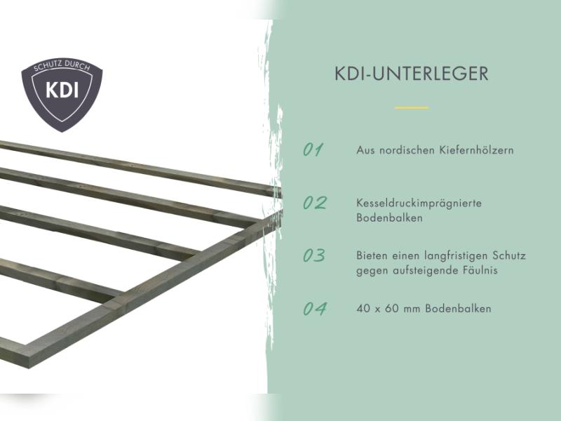 Karibu Hybrid Gartenhaus Jupiter 2 B terragrau/graualuminium, inkl. 2,40 m Anbaudach