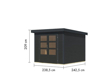 Karibu Hybrid Gartenhaus Jupiter 3,5 C anthrazit/anthrazit