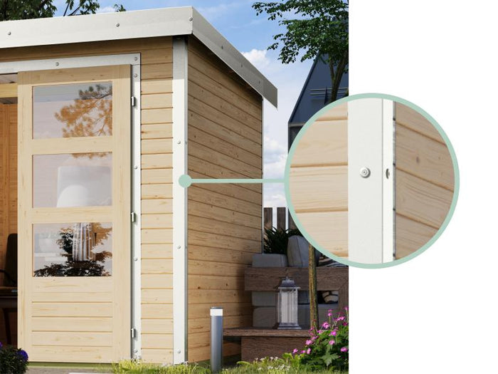 Karibu Hybrid Gartenhaus Jupiter 4 C anthrazit/weiß