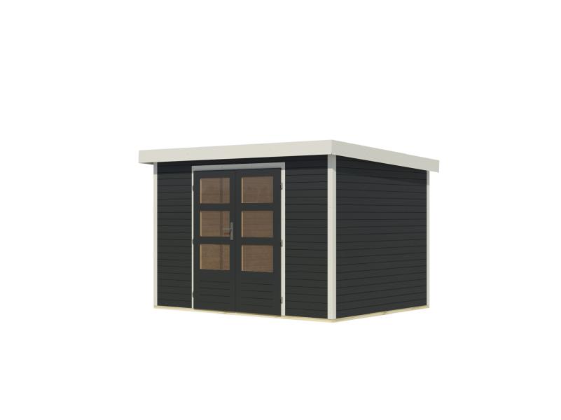Karibu Hybrid Gartenhaus Jupiter 4 C anthrazit/weiß