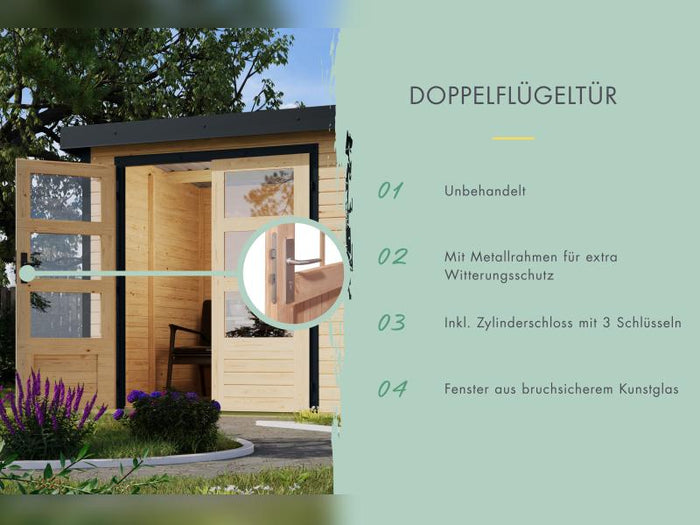 Karibu Hybrid Gartenhaus Jupiter 4 C anthrazit/weiß