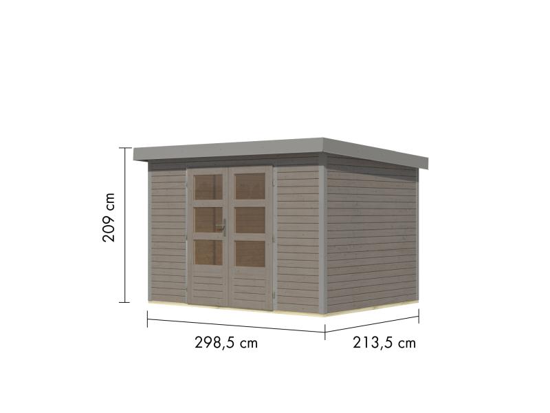 Karibu Hybrid Gartenhaus Jupiter 4 D wassergrau/graualuminium