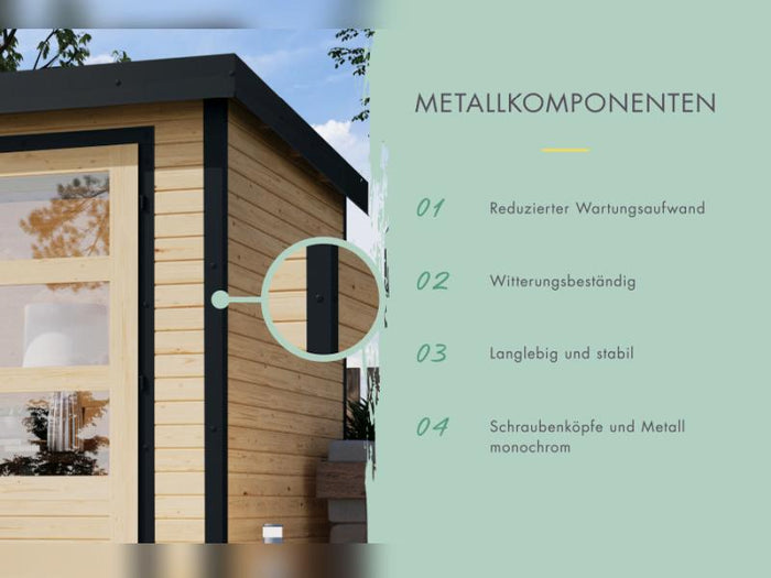 Karibu Hybrid Gartenhaus Jupiter 5 B terragrau/anthrazit