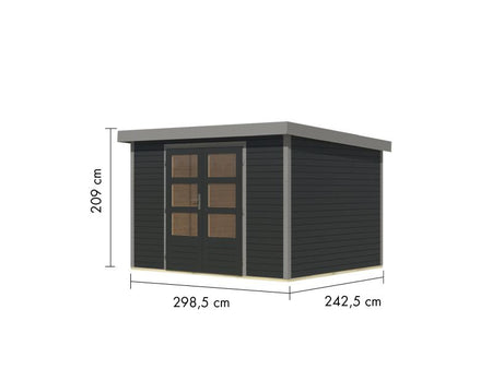 Karibu Hybrid Gartenhaus Jupiter 5 C anthrazit/graualuminium
