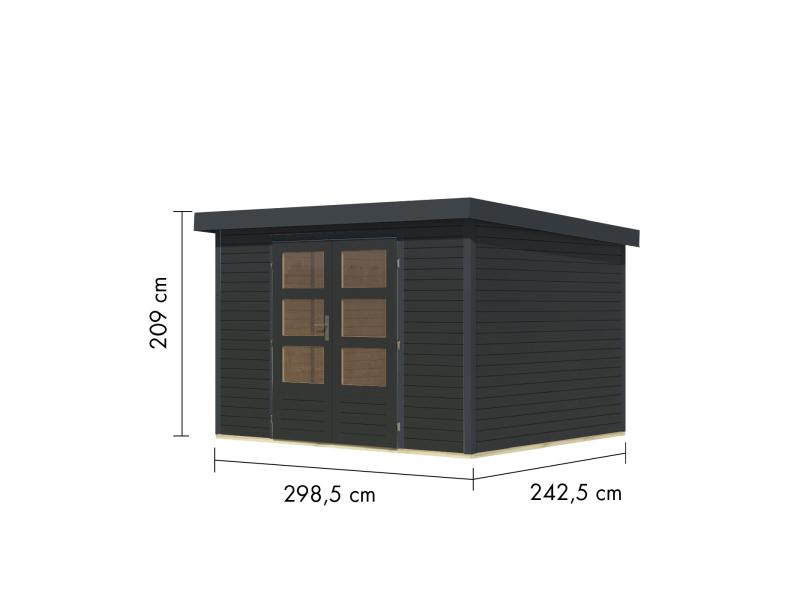 Karibu Hybrid Gartenhaus Jupiter 5 C anthrazit/anthrazit