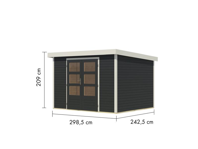Karibu Hybrid Gartenhaus Jupiter 5 C anthrazit/weiß
