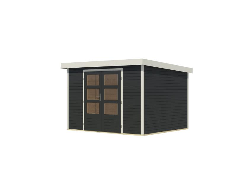 Karibu Hybrid Gartenhaus Jupiter 5 C anthrazit/weiß