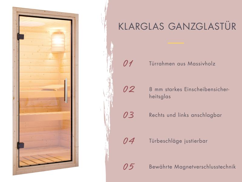 Karibu Hybrid Saunahaus Ares 1, naturbelassen/anthrazit -ohne Ofen-
