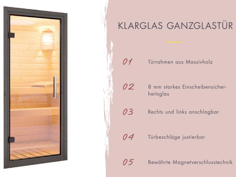 Karibu Hybrid Saunahaus Ares 3,anthrazit/anthrazit -inkl. 9 kW Bioofen ext. Steuerung-