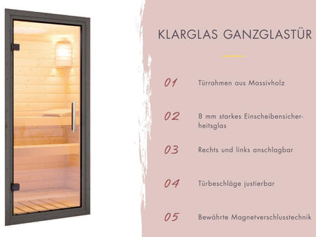 Karibu Hybrid Saunahaus Ares 3,anthrazit/anthrazit -inkl. 9 kW Bioofen ext. Steuerung-