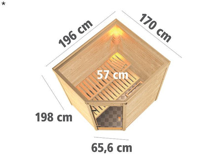 Karibu Massivholzsauna Mia 38 mm