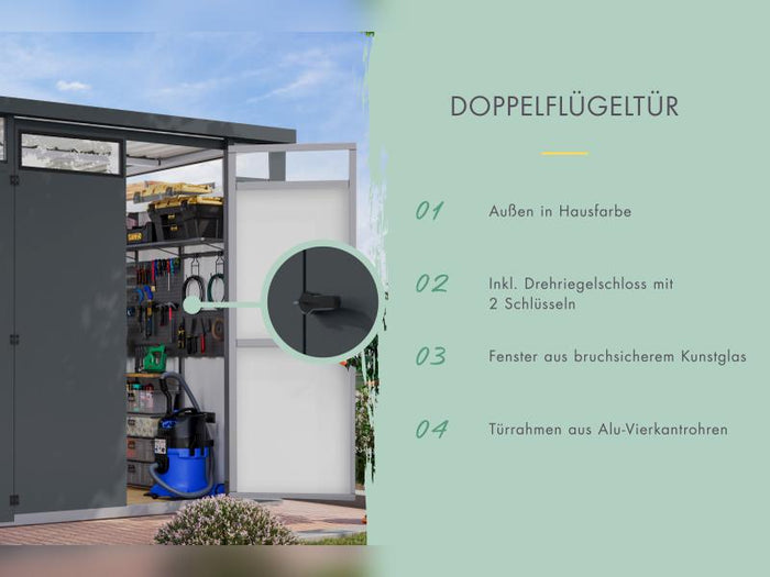 Karibu Metallgerätehaus Osten 2, anthrazit