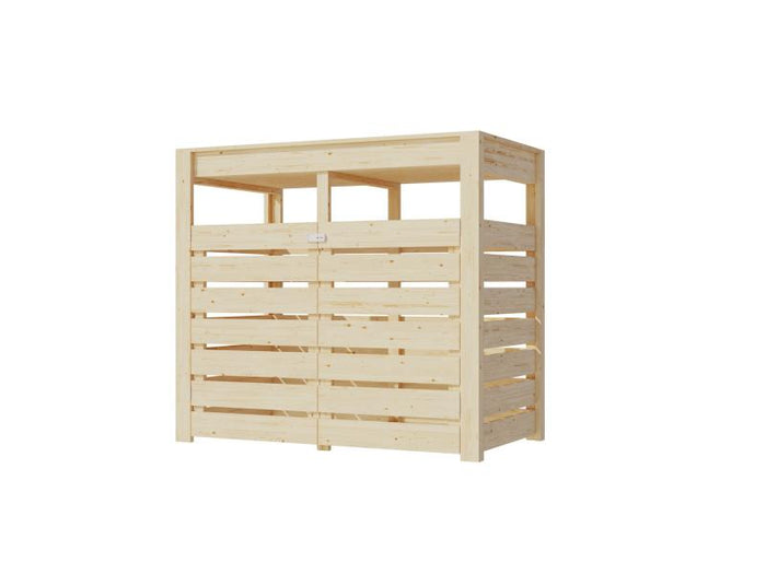 Karibu Mülltonnenbox, natur,  für 2 Tonnen inkl. Hochbeet