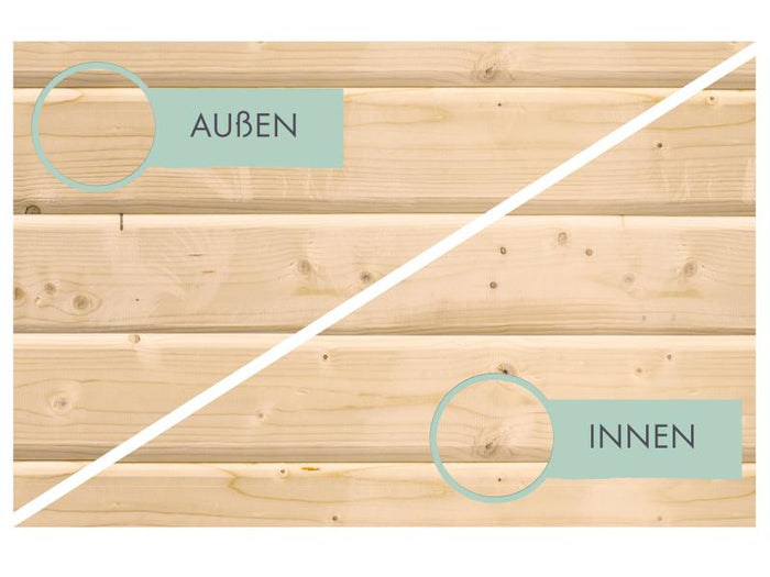 Karibu Mülltonnenbox, natur,  für 3 Tonnen inkl. Hochbeet