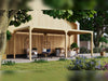 Karibu Pavillon Cubus im Set mit 1 Verlängerung, natur