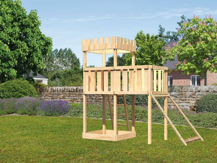 Karibu Ritterburg Löwenherz + Anbauplattform + Netzrampe
