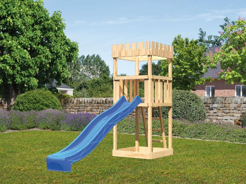 Karibu Ritterburg Löwenherz + Rutsche blau