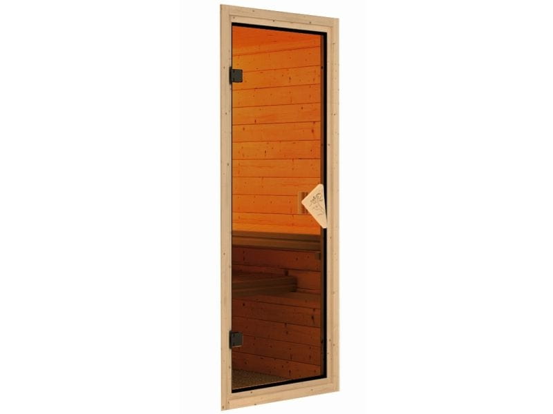 Karibu Sauna Ainur mit 9kW Ofen integr. Strg  68 mm