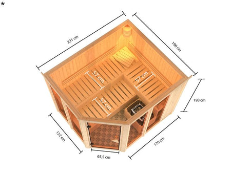 Karibu Sauna Ainur ohne Ofen 68 mm