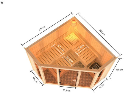 Karibu Sauna Alcinda ohne Ofen 68 mm