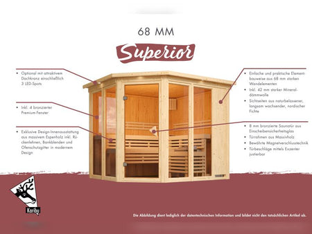 Karibu Sauna Avari 1 - ohne Ofen - ohne Dachkranz