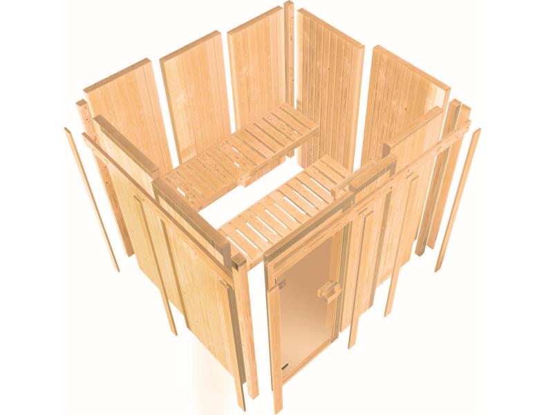 Karibu Sauna Bodo 68 mm inkl. 9 kW Ofen ext. Steuerung