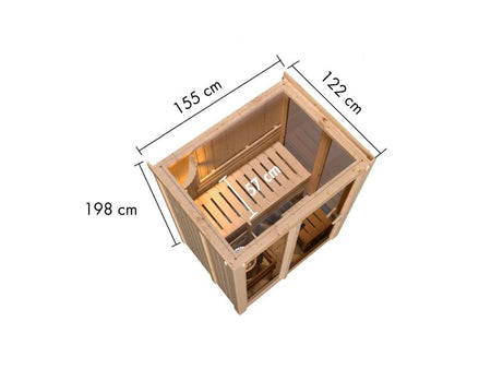 Karibu Sauna Irava 1 - inkl. 3,6 kW Ofen ext. Steuerung